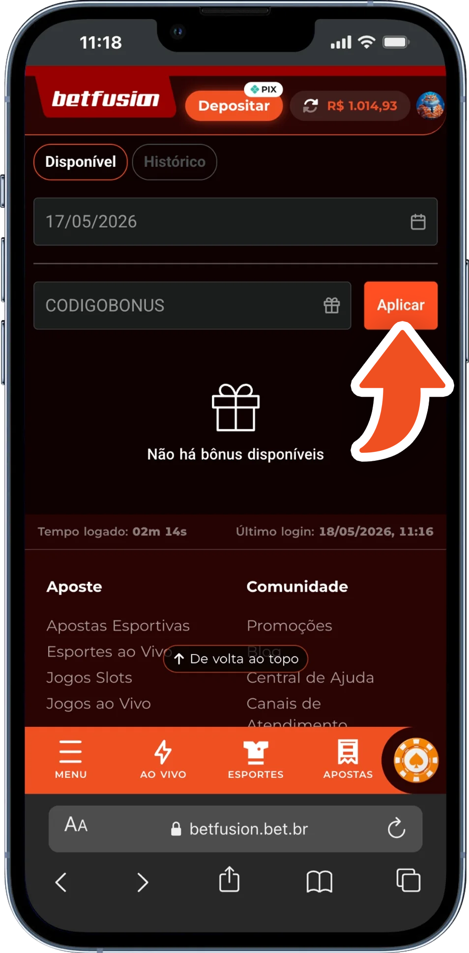 Passo 6 — Confirme e aposte