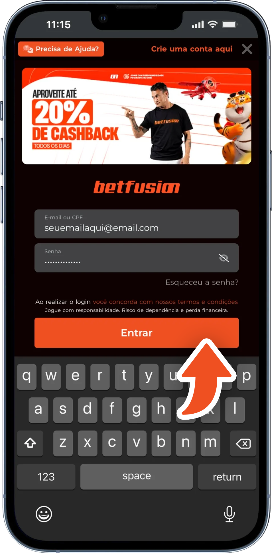 Passo 2 — Aba de Esportes